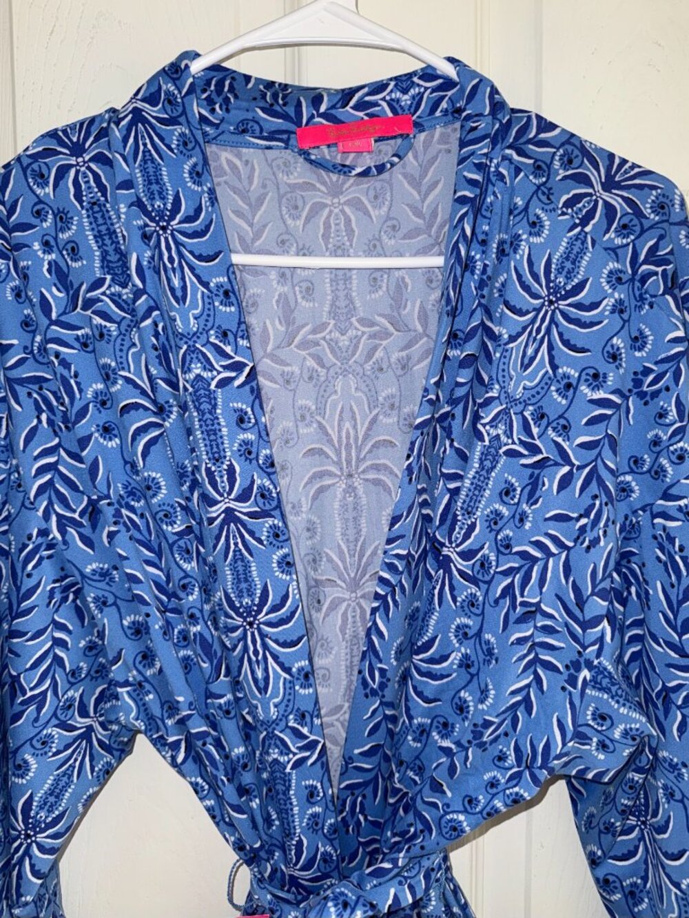 Lilly Pulitzer Elaine Knit Robe-Size L/XL-Abaco Blue/Have It Both Rays - Picture 5 of 6
